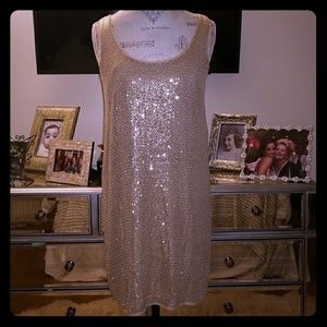 Dianne Von Furstenberg Gold Sequin Mini Dress